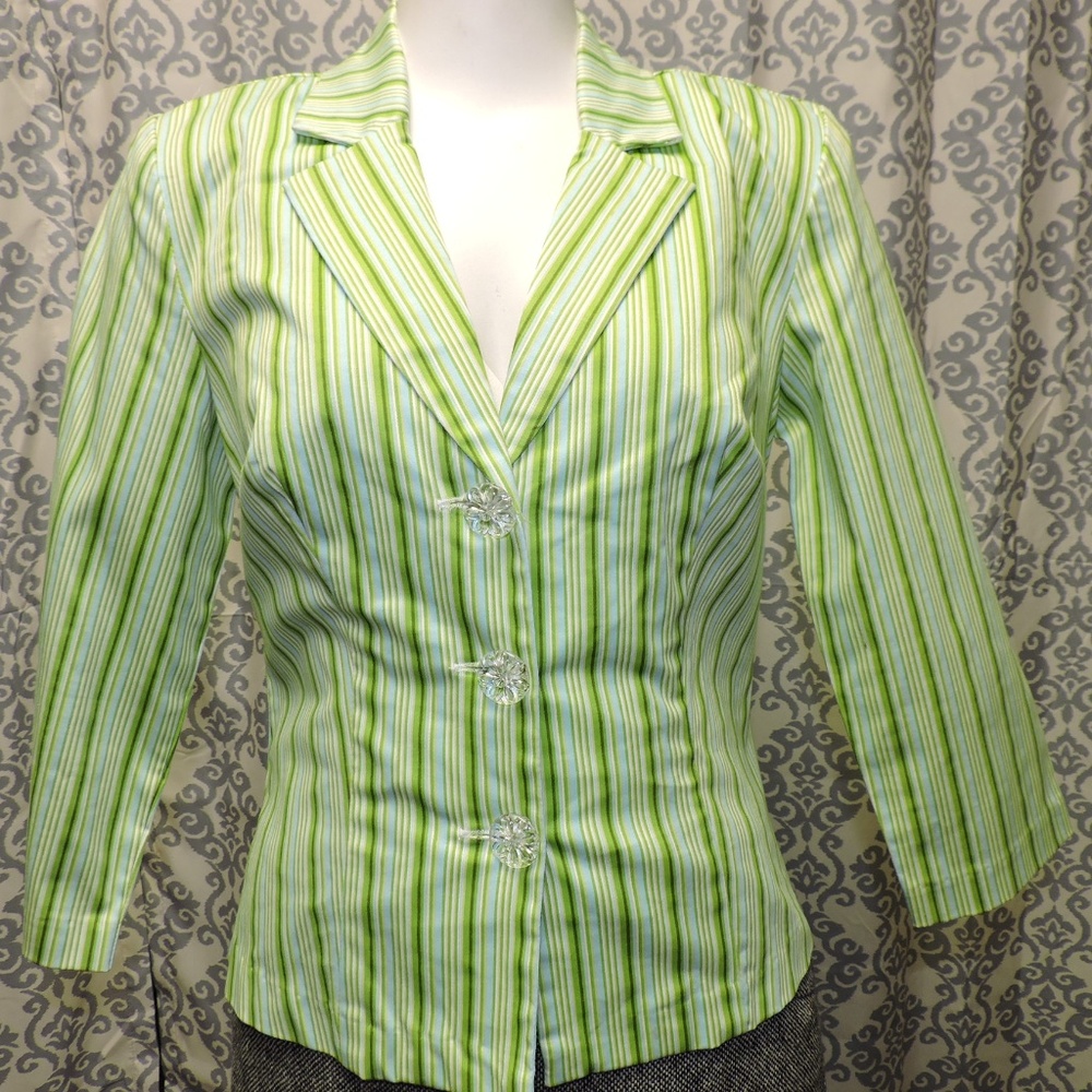 My Michelle  green striped blazer